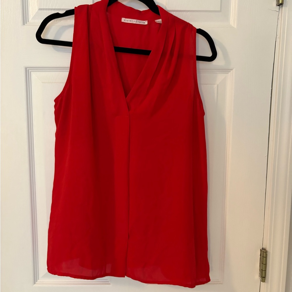 Women's Red Sleeveless Blouse